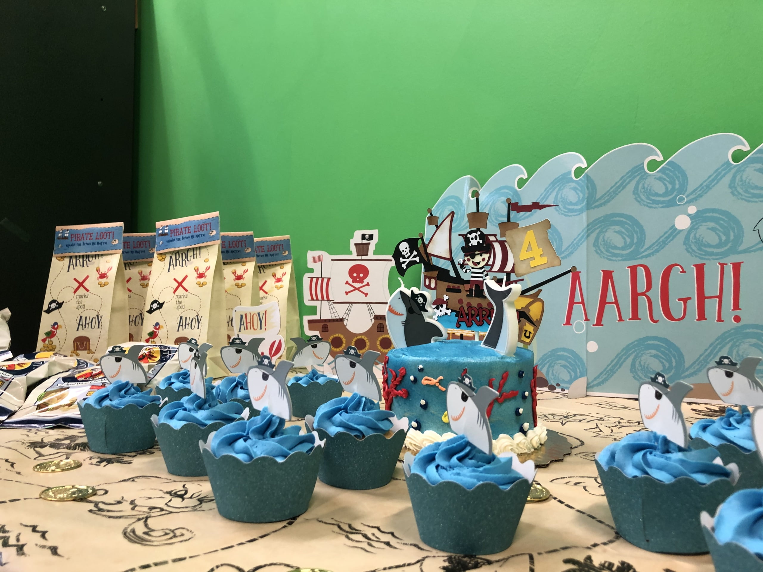 Pirate Theme Disposable Tableware Happy 1st Birthday Party